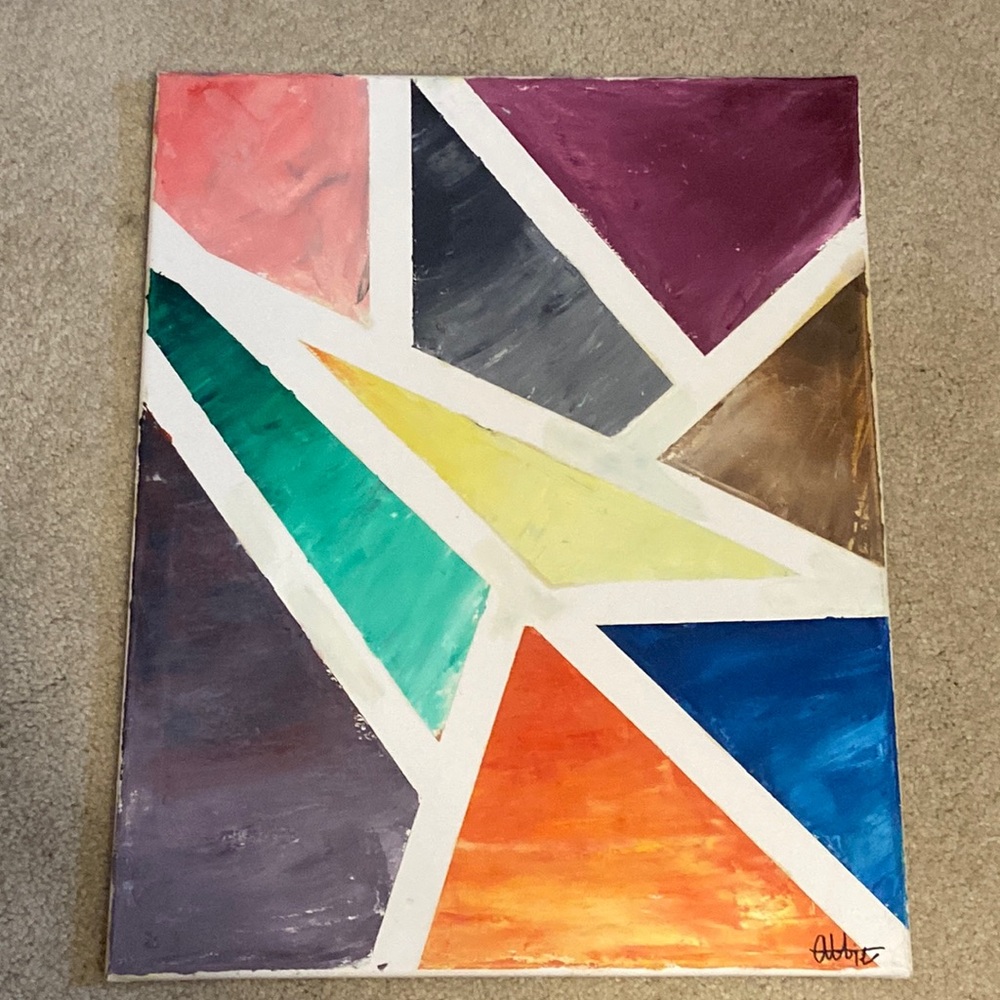 Handmade Painting One of a Kind Multi color Modern